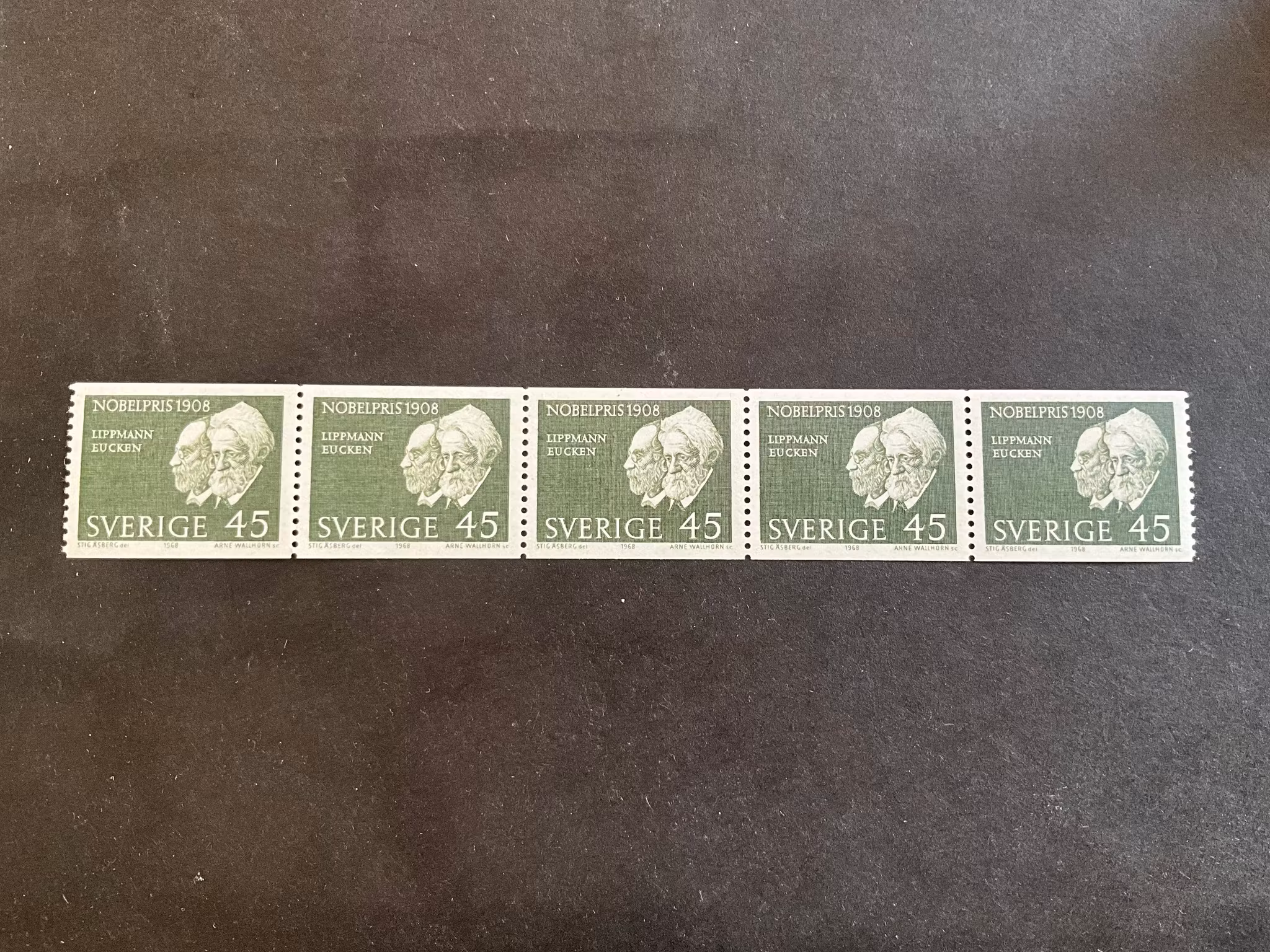 Nobelpris 1908 facit nr 648 A postfriskt 5-strip