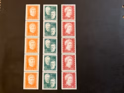 Nobelpristagare 1911 facit nr 751,752 och 753 i postfriska 5-strip