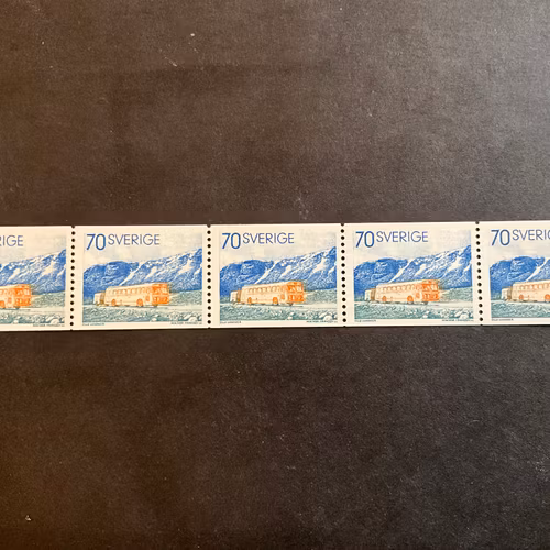 Postdilligenser facit nr 808 i postfriskt 5-strip