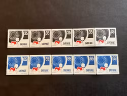 Trafiksäkerhet facit nr 738 och 739 A i postfriska 5-strip