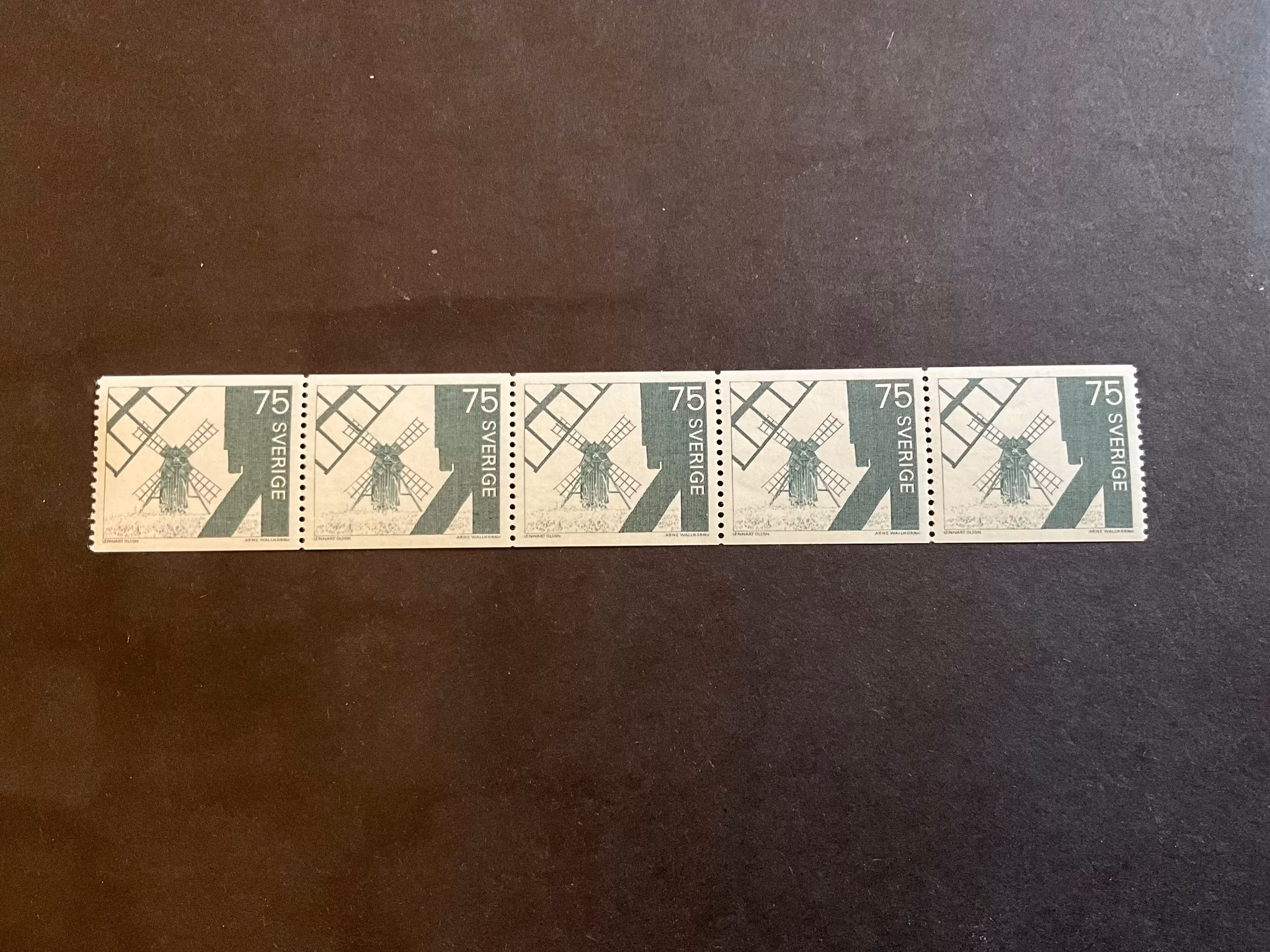 Öländska väderkvarnar facit nr 730 A V1 postfriskt 5-strip