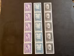 Nobelpristagare 1910 facit nr 716 A, 7171 A och 718 postfriska 5-strip