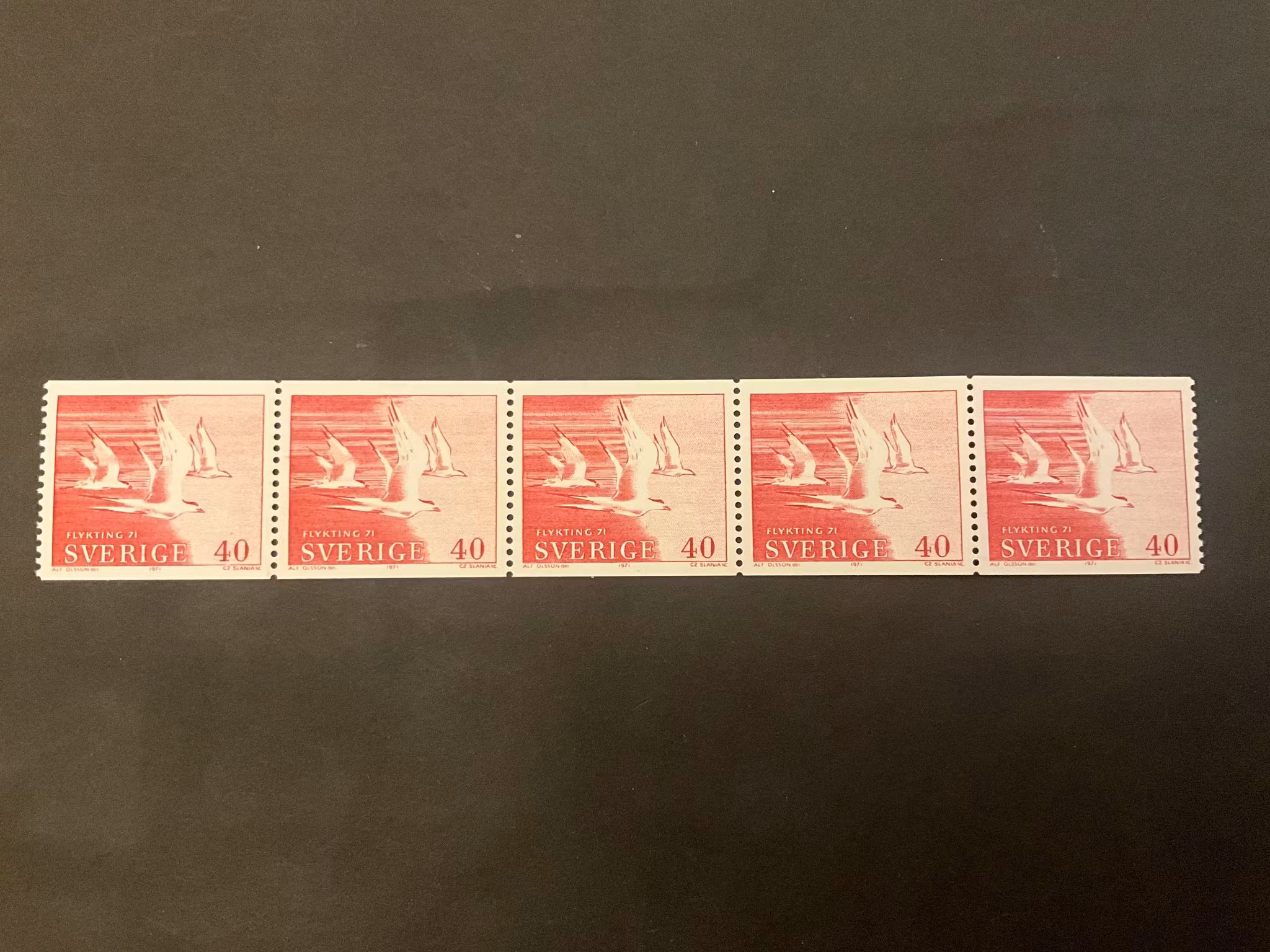 Flykting 71 facit nr 723 postfriskt 5-strip