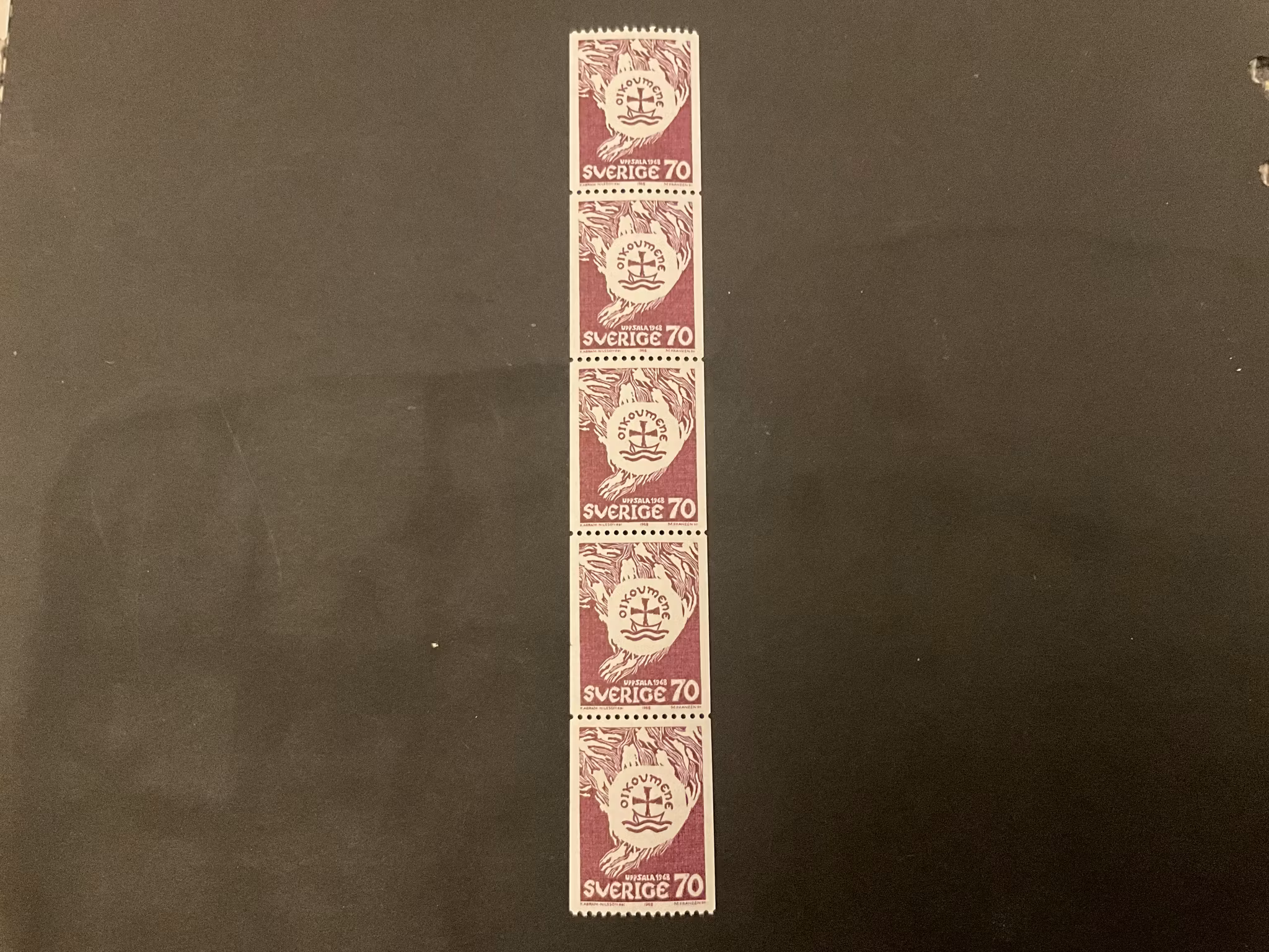 Kyrkonas världsråd facit nr 633 A postfriskt 5-strip