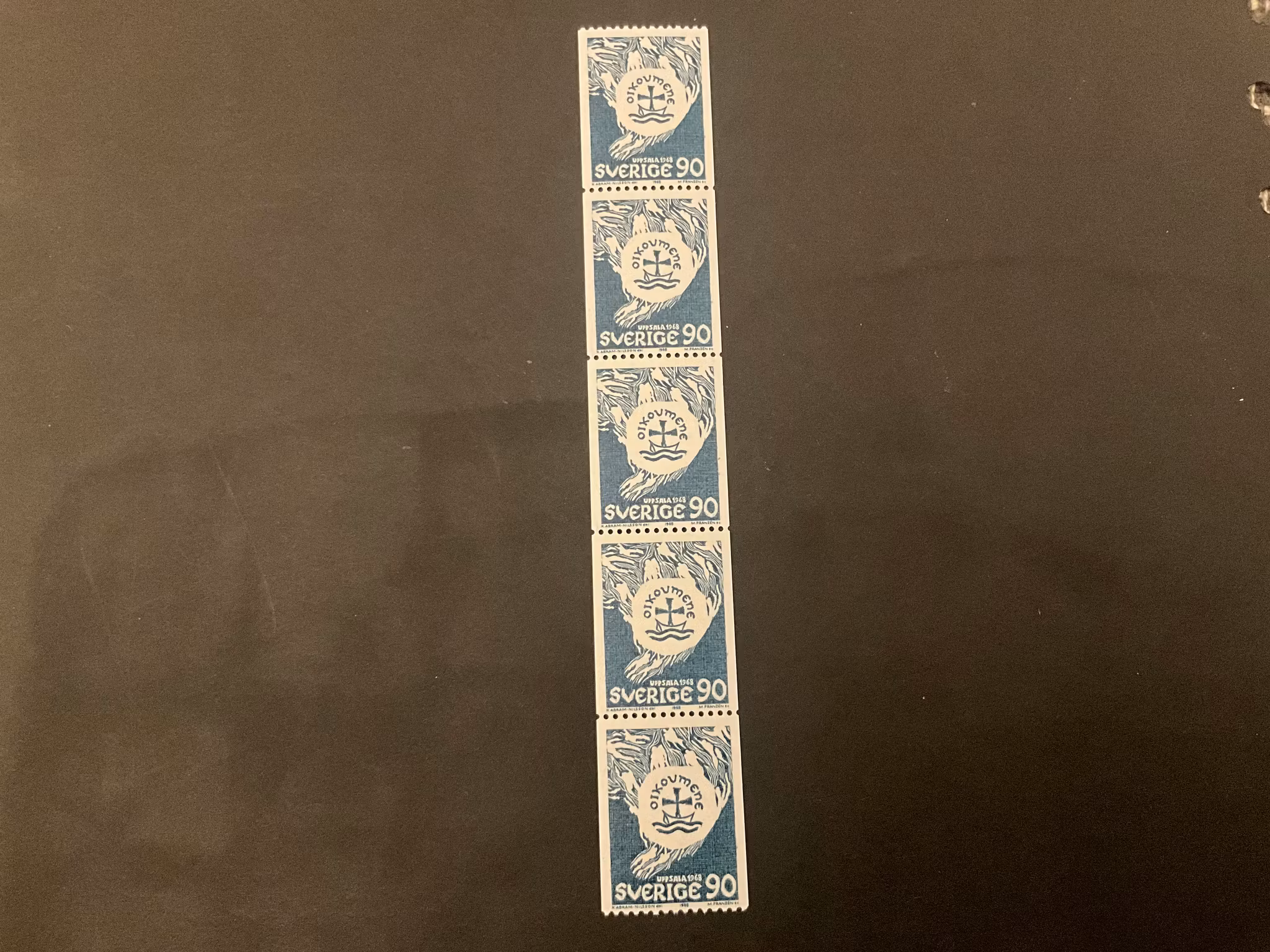 Kyrkonas världsråd facit nr 634 postfriskt 5-strip