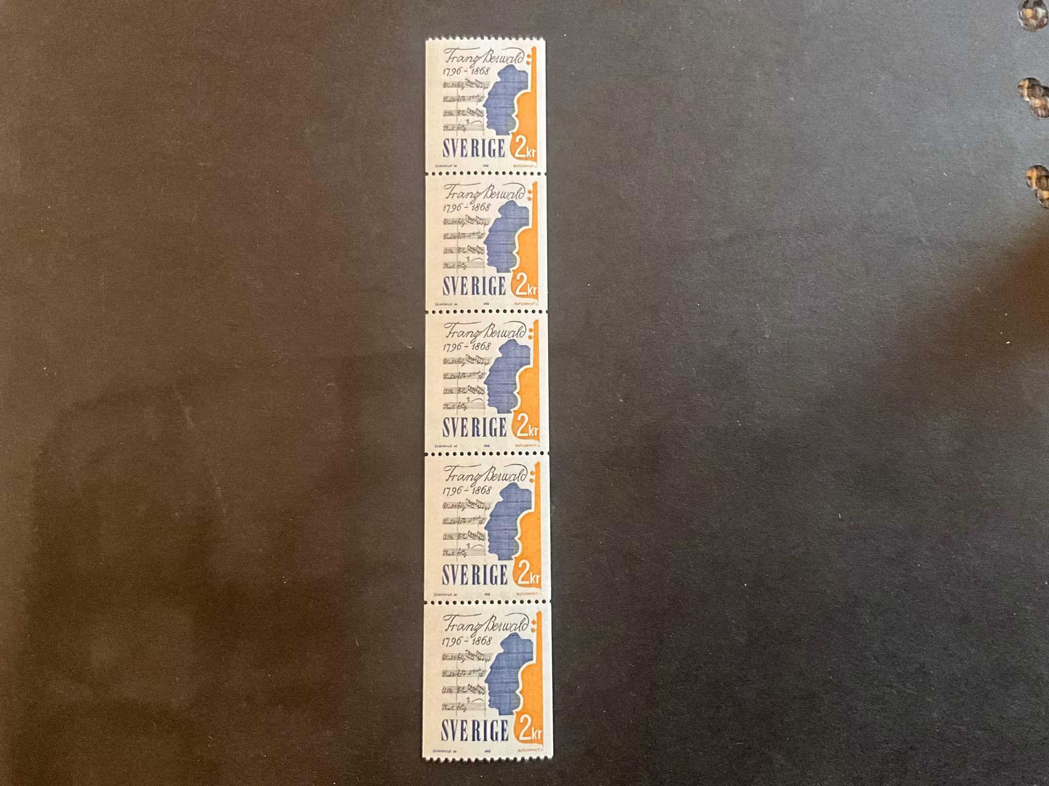 Berwald facit nr 623 postfriskt 5-strip