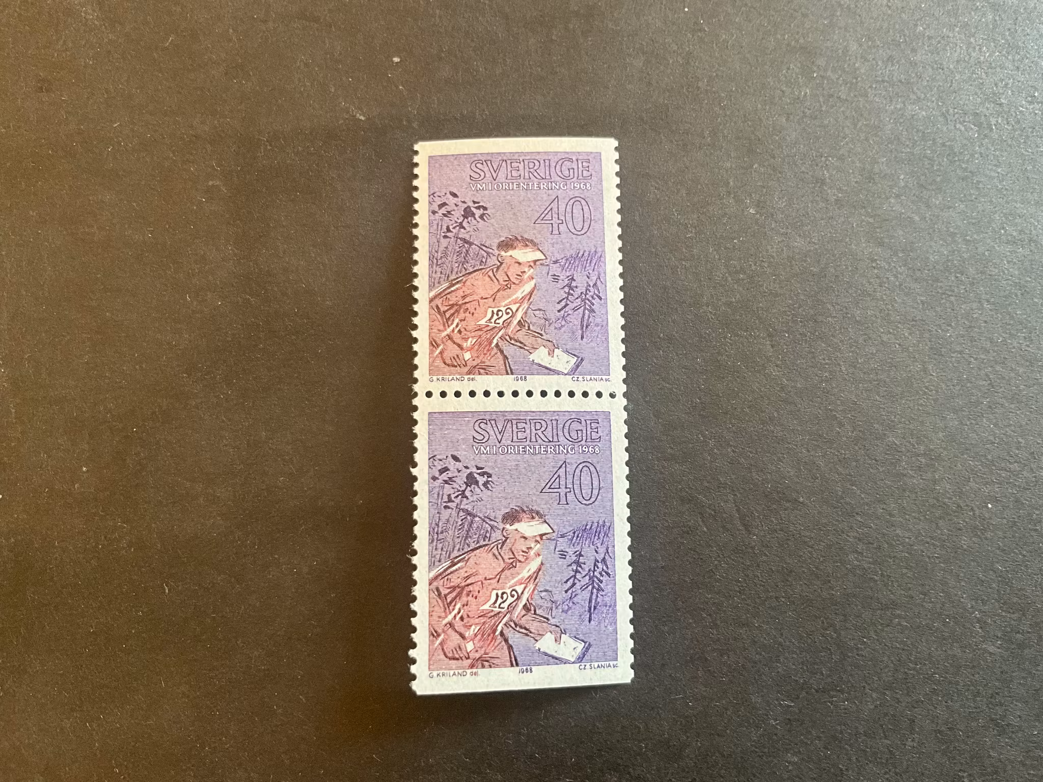 VM i orientering facit nr 637 BB postfriskt par