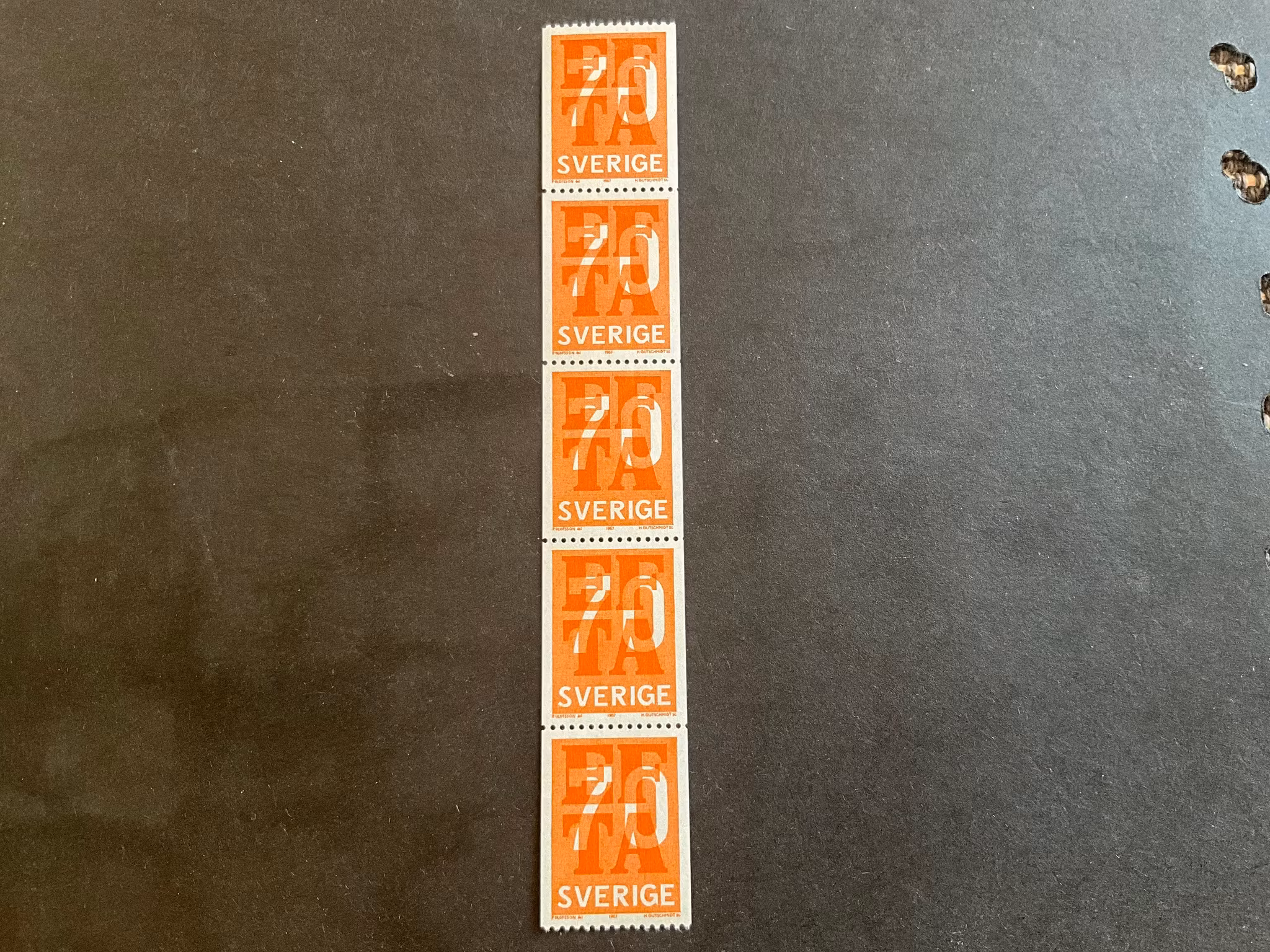 EFTA facit nr 597 A postfriskt 5-strip