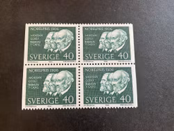 Nobelpris 1906 facit nr 594 BB postfriskt 4-block
