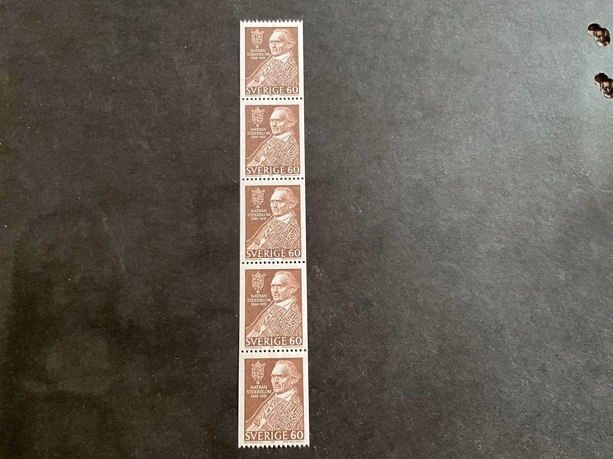 Nathan Söderblom facit nr 572 A postfriskt 5-strip