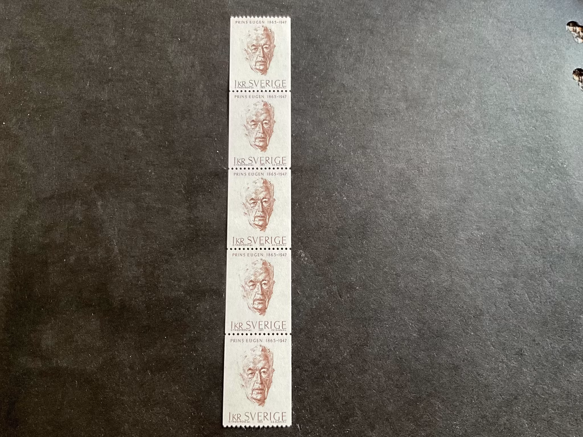 Prins Eugen facit nr 567 postfriskt 5-strip
