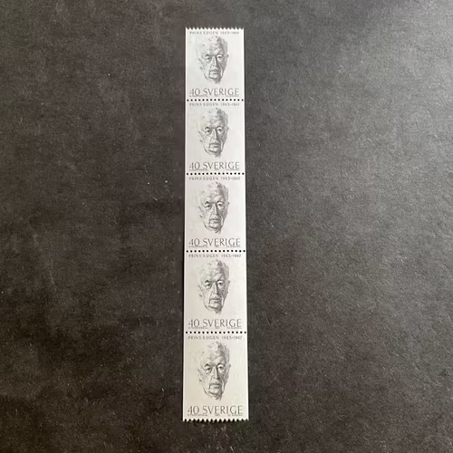 Prins Eugen facit nr 566 A postfriskr 5-strip