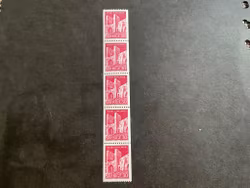 Byggnadsminnen 1965 facit nr 561 A postfriskt 5-strip