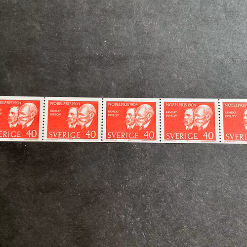 Nobelpristagare 1904 facit nr 560 A postfriskt 5-strip