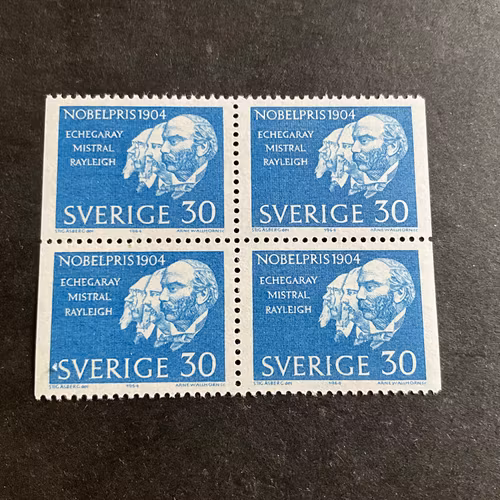 Nobelpristagare 1904 facit nr 559 BB postfriskt 4-block