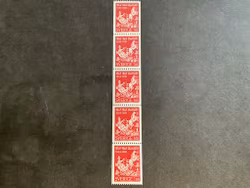 Karlfeldt facit nr 556 postfriskt 5-strip