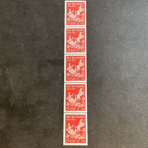 Karlfeldt facit nr 556 postfriskt 5-strip