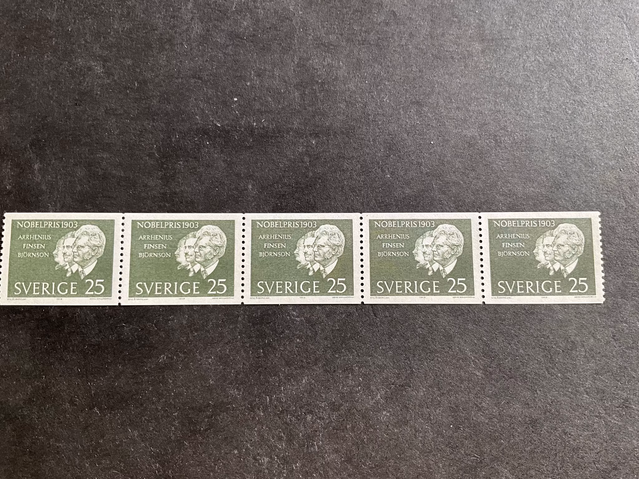 Nibelpristagare 1903 facit nr 553 A postfriskt 5-block