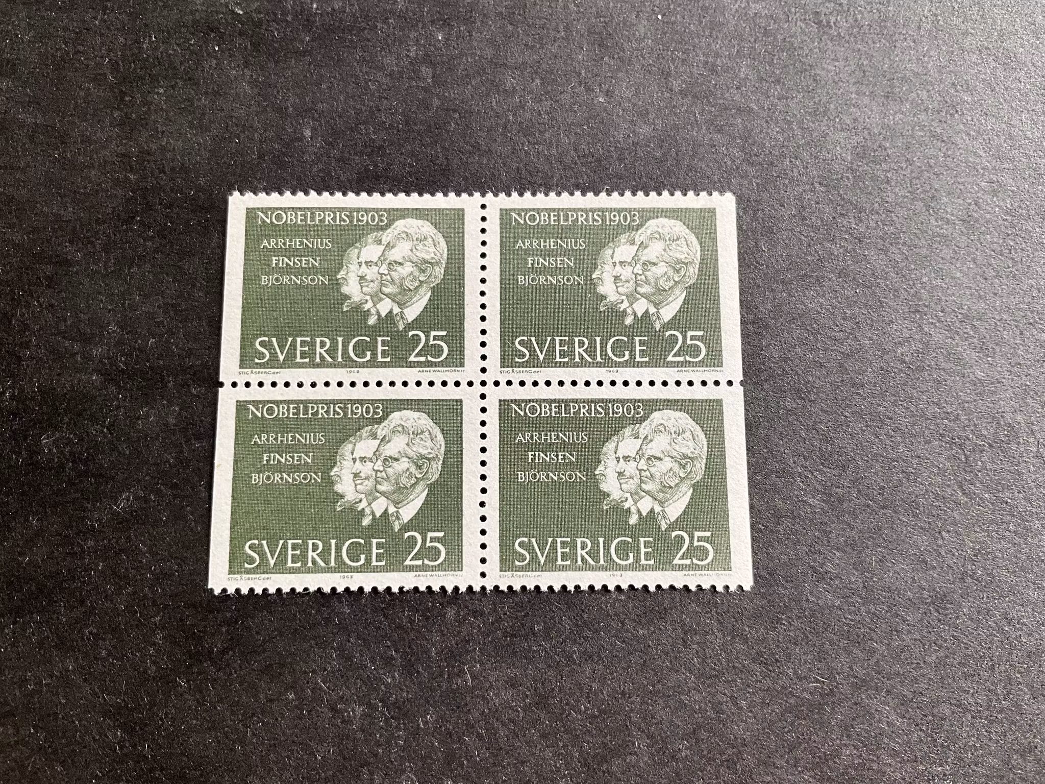 Nobelpristagare 1903 facit nr 553 BB i postfriskt 4-block