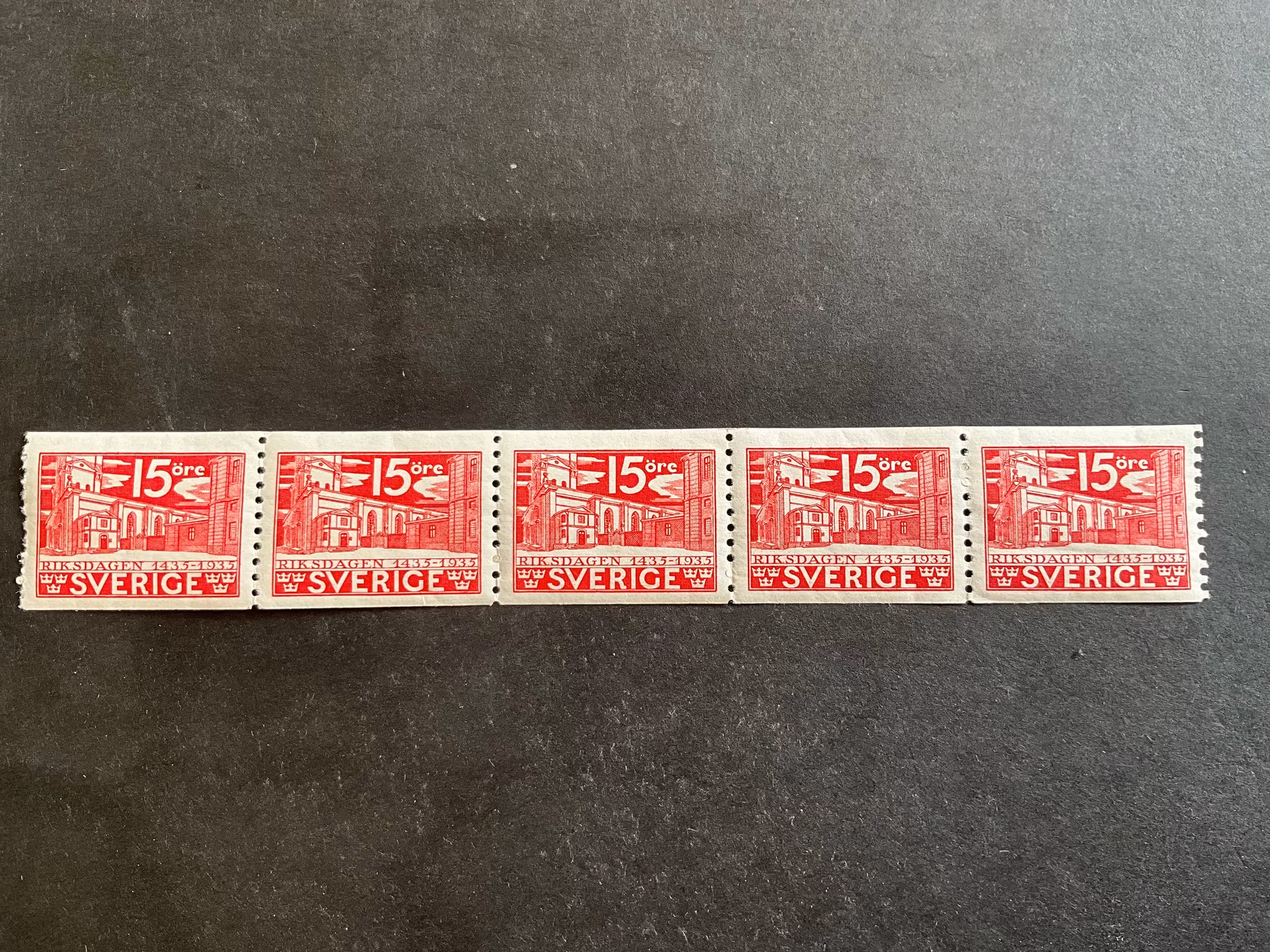 Riksdagen facit nr 242 A i postfriskt 5-strip