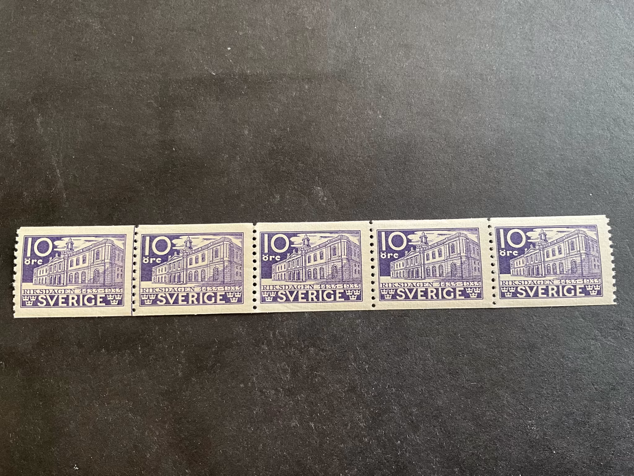 Riksdagen facit nr 241 A i postfriskt 5-strip