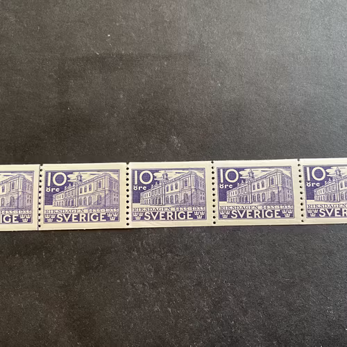 Riksdagen facit nr 241 A i postfriskt 5-strip