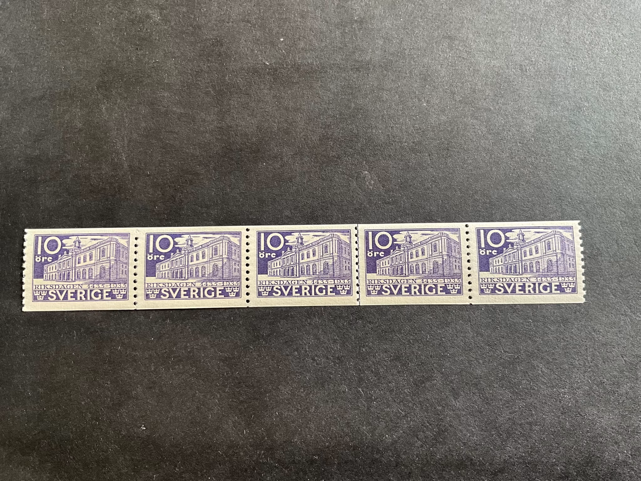 Riksdagen 500 pr facit nr 241 A postfriskt 5-strip