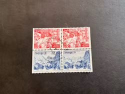 Gammaldags jul facit nr 745 BB+746 BB i stämplat 4-block