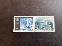 Väderlekstjänsten 100 år facit nr 824 SX 2 stämplat par