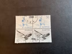 Bruno Liljefors djur facit nr 642 +643 BB i stämplat 4-block