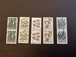 Vildblommor facit nr 626-630 stämplade par