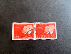 Nobelpris 1907 facit nr 618 BB stämplat par