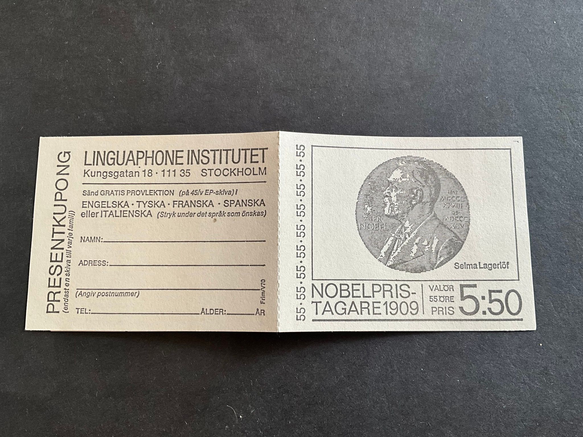 Nobelpris 1969 facit nr 682 i postfriskt häfte