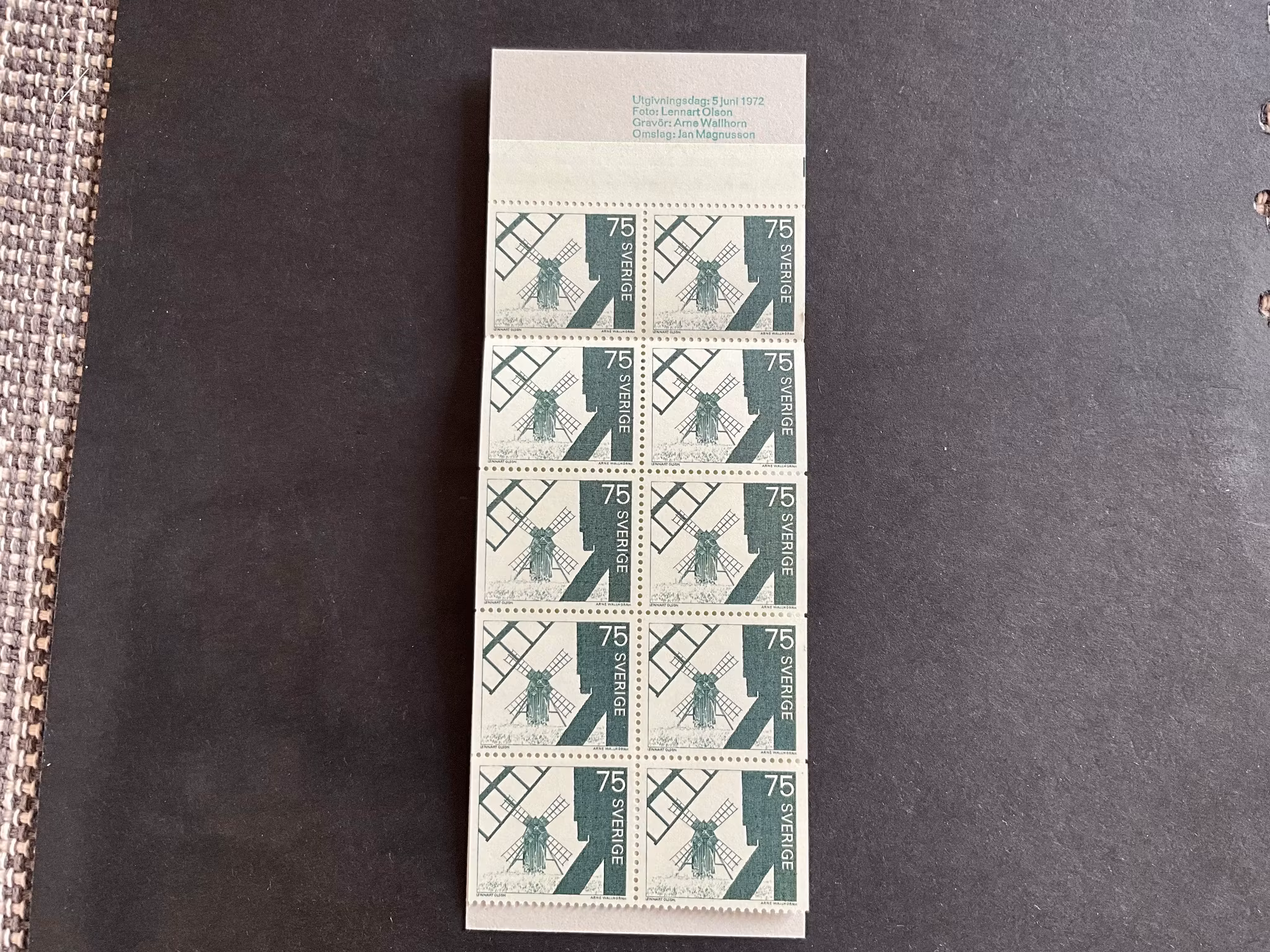 Öländska väderkvarnar facit nr H 258 A1b postfriskt häfte