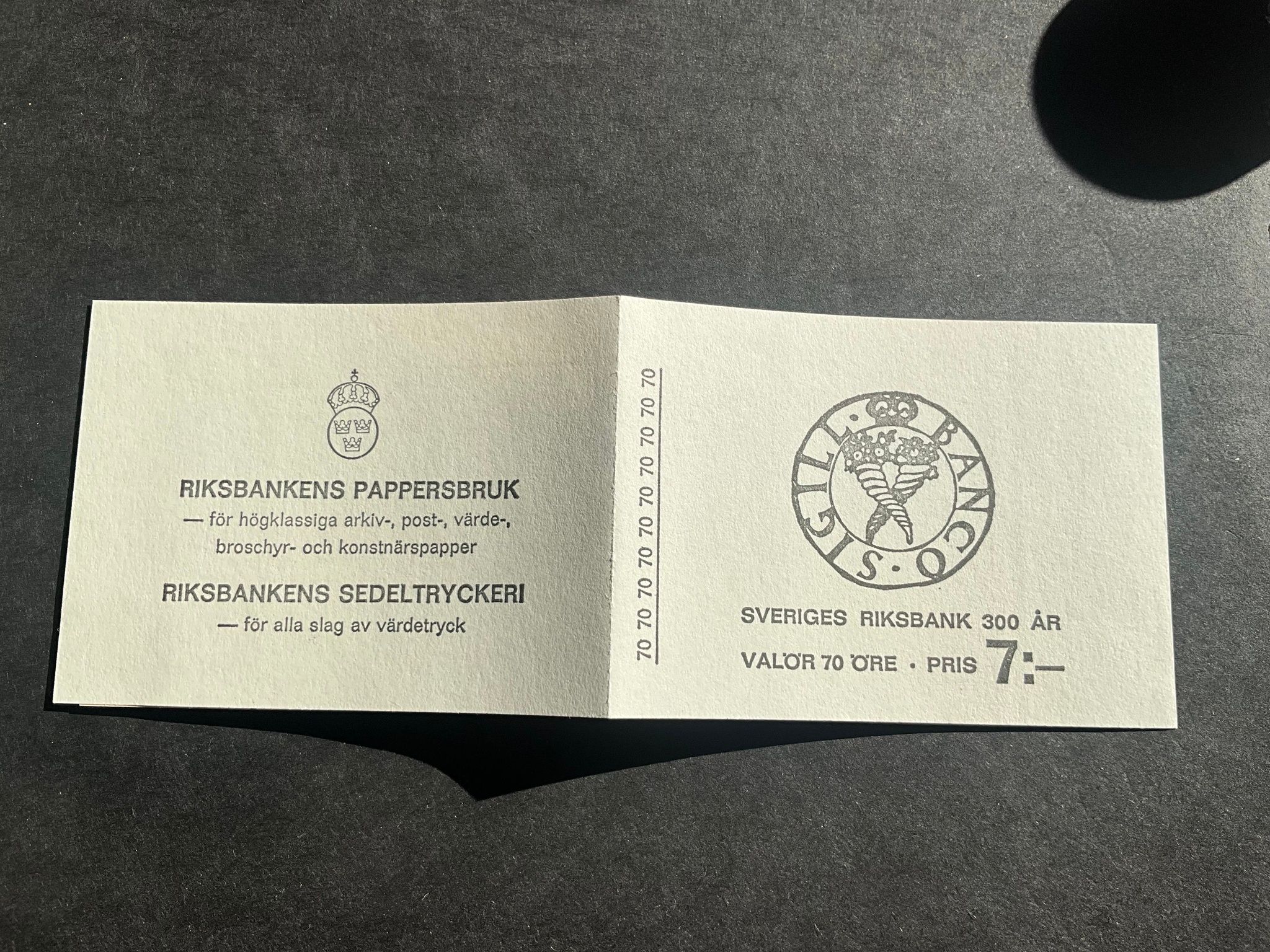 Sveriges riksbank facit nr H 204 postfriskt häfte