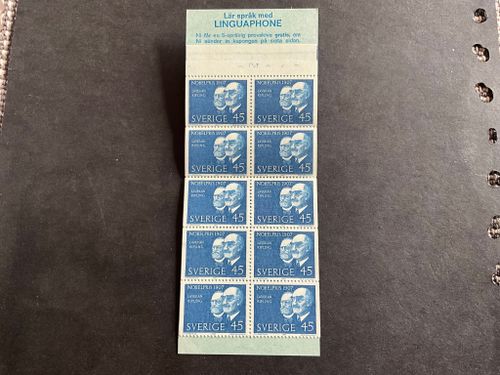 Nobelpris 1907 facit nr H 201 postfriskt häfte