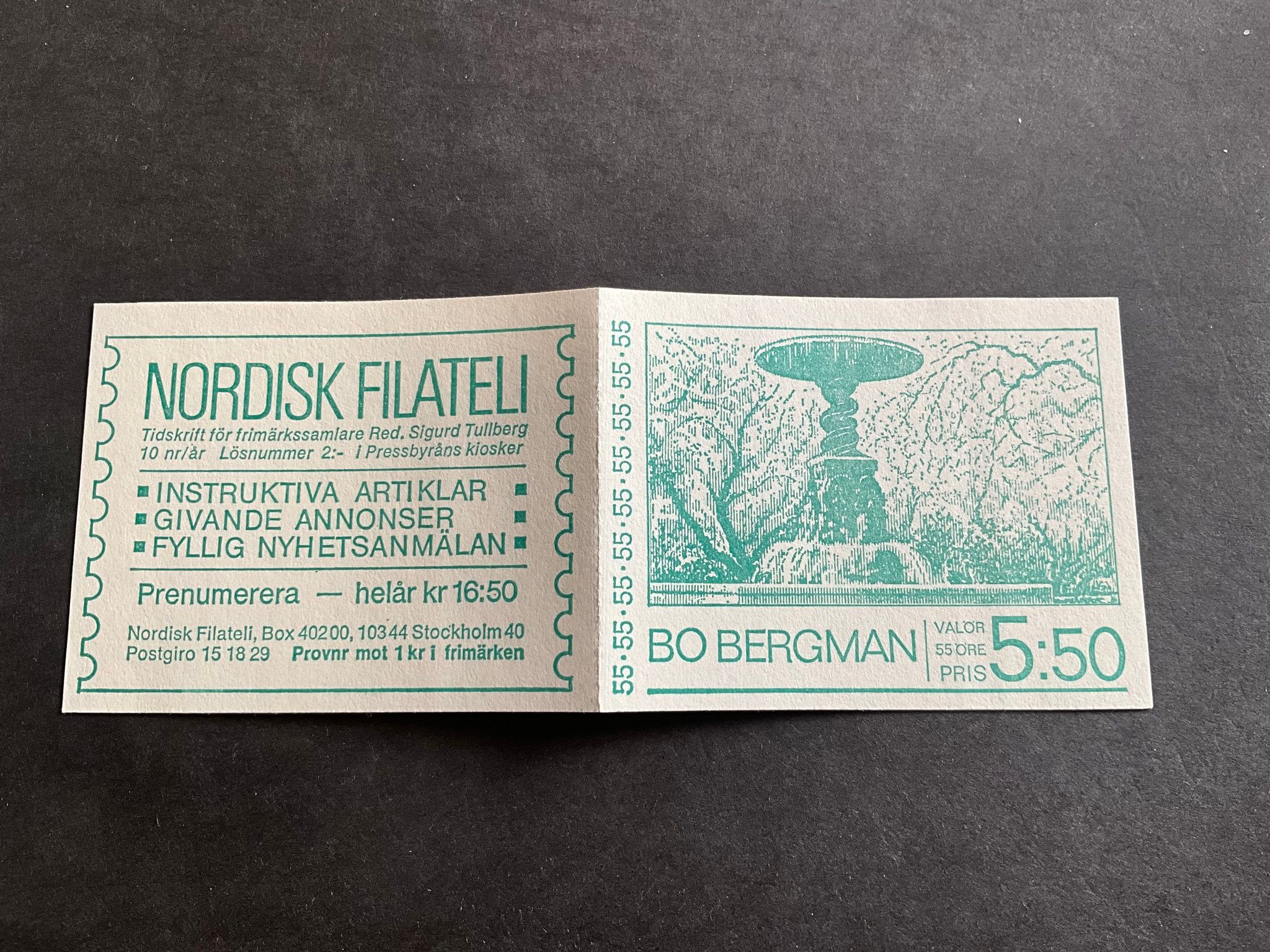 Bo Bergman facit nr H 227 postfriskt häfte