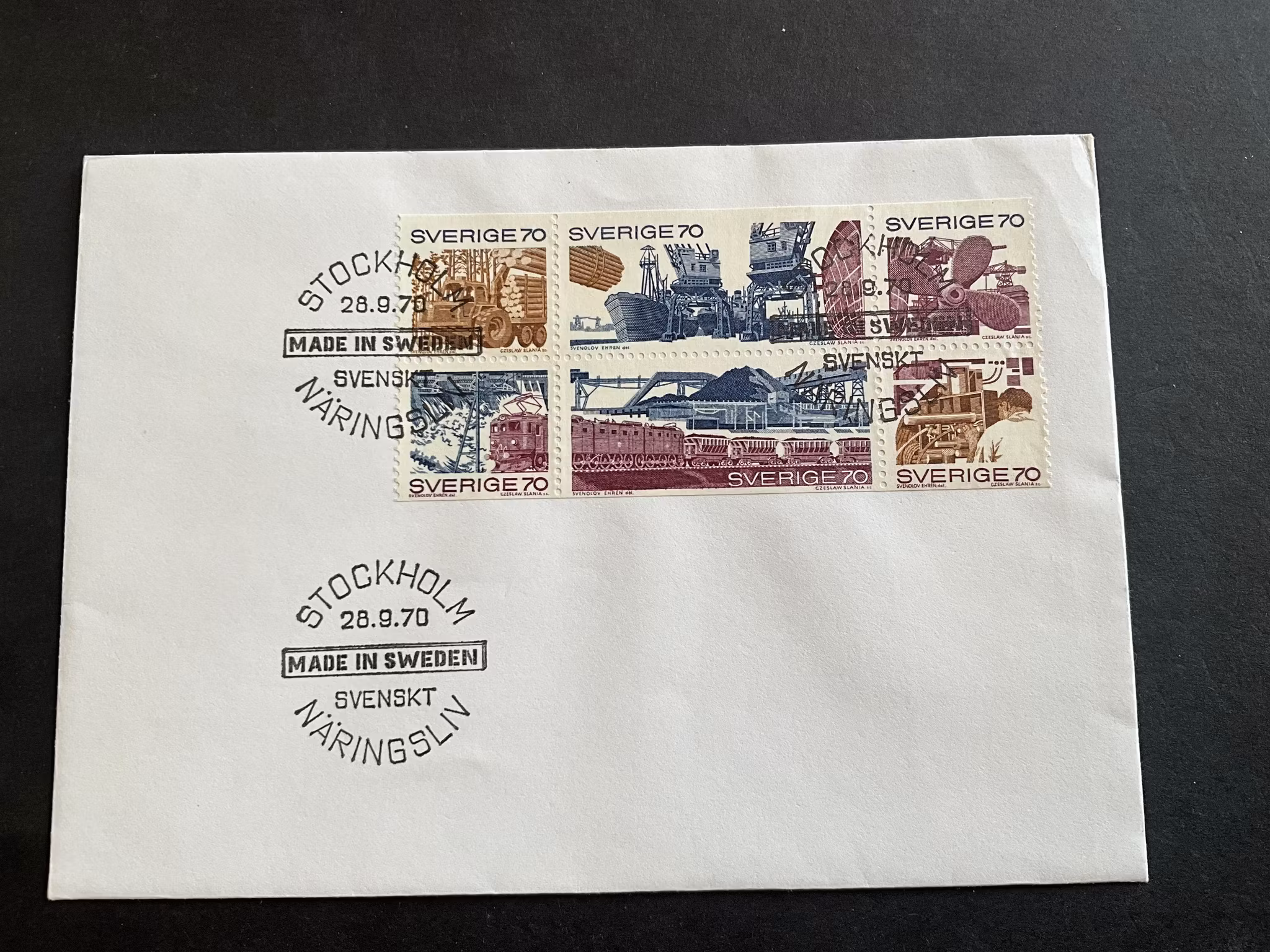 Svenskt näringsliv facit nr 702-707 FDC