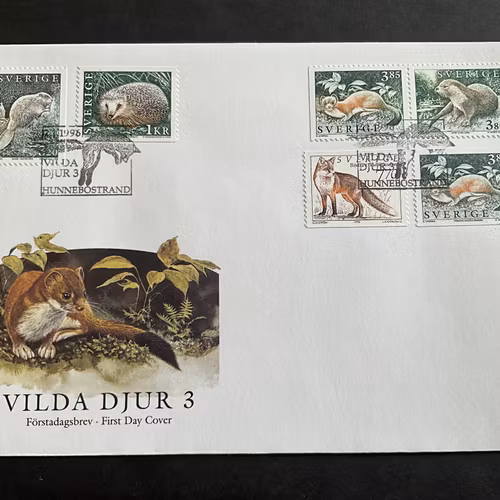 Vilda djur 3 facit nr 1940-1944 FDC