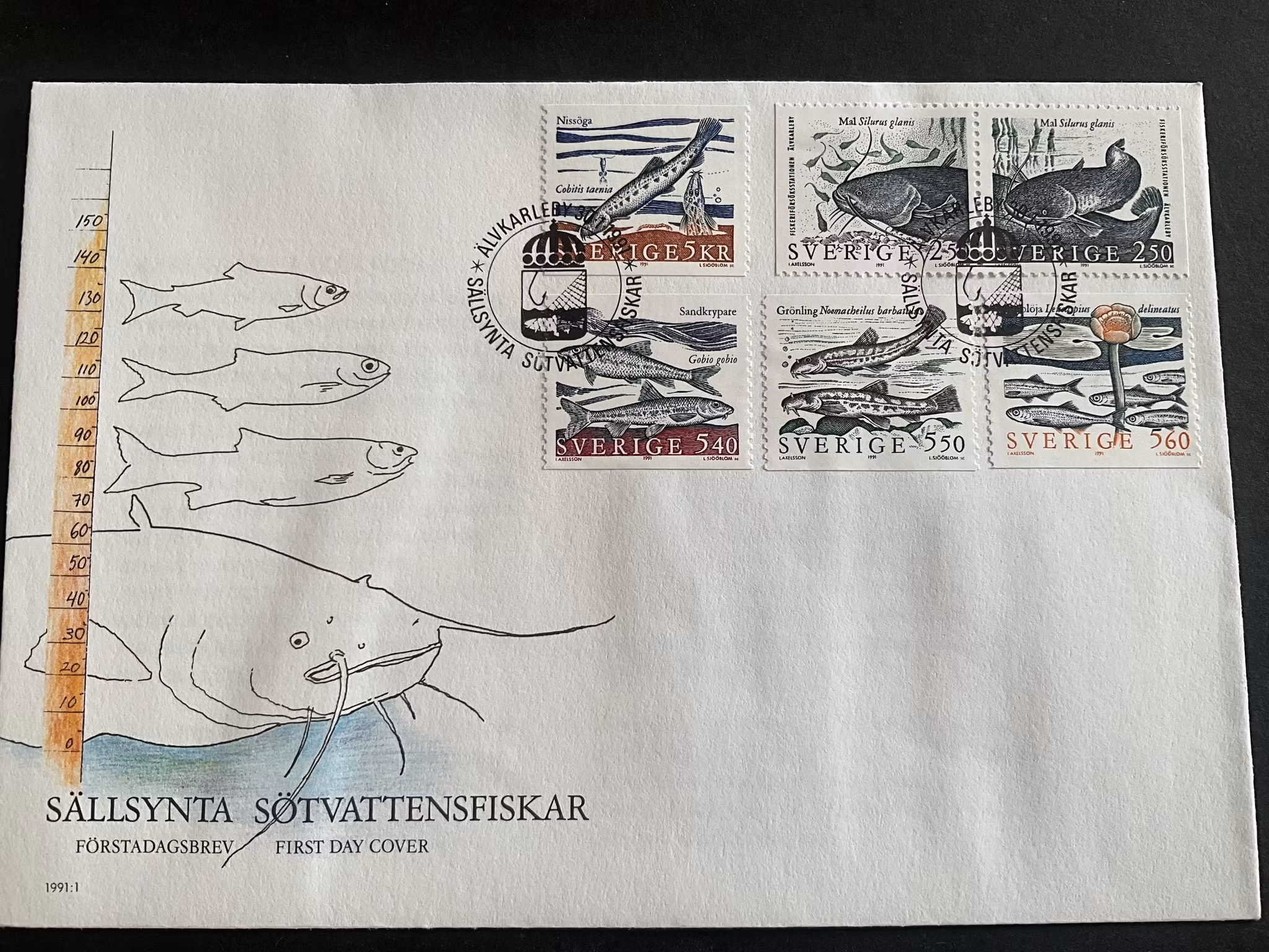 Sällsynta sltvattenfiskar facit 1666-1671 FDC