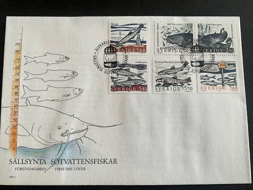 Sällsynta sltvattenfiskar facit 1666-1671 FDC