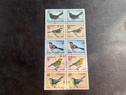 Svenska fåglar facit nr 711-715 BB lyxstämplat block BROMMA 20