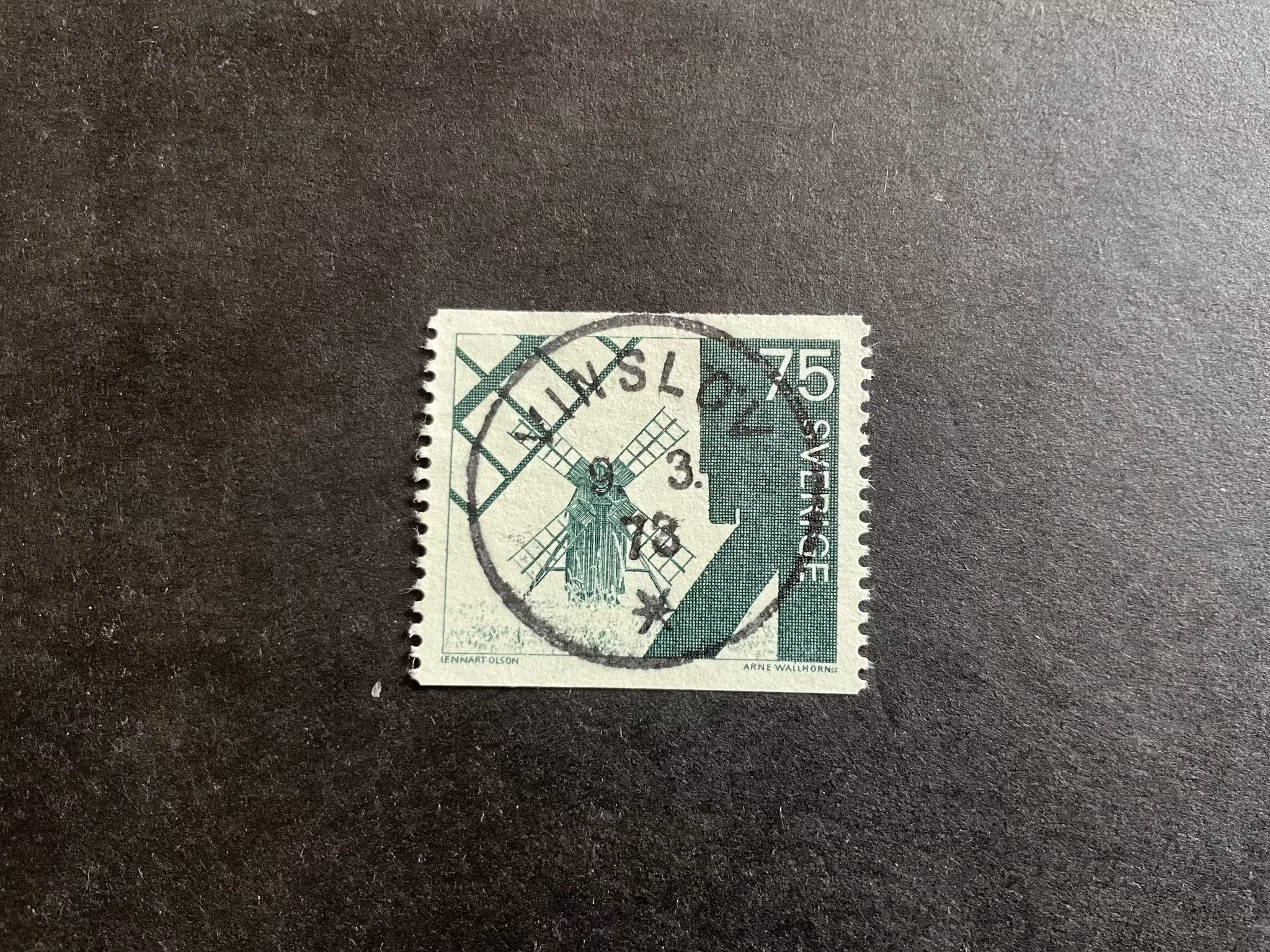 Öländska väderkvarnar facit nr 730 A lyxstämplat VINSLÖV
