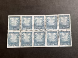 Nobelpristagare 1910 facit nr 717 BB lyxstämplat 10- block BROMMA 20