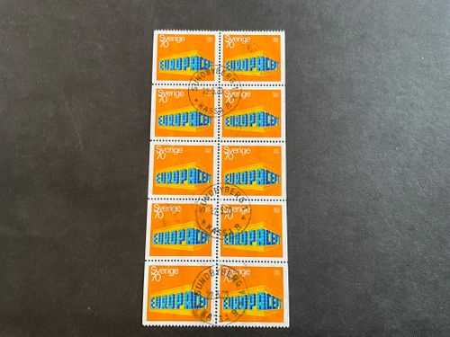 Europa II facit nr 653 BB i lyxstämplat 10-block SUNDBYBERG 1