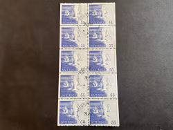 Flykting 71 facit nr 724 BB i lyxstämplat 10-block BROMMA 20