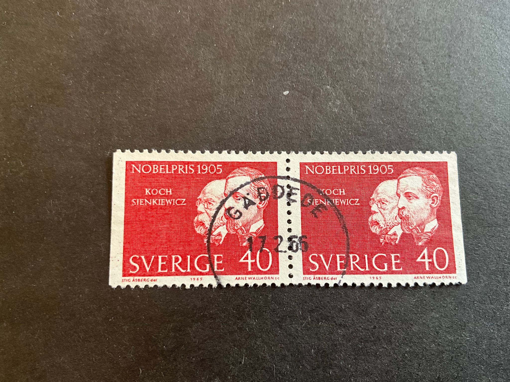 Nobelpris 1905 facit nr 571 BB praktstämplat par GÄDDEDE