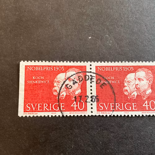 Nobelpris 1905 facit nr 571 BB praktstämplat par GÄDDEDE