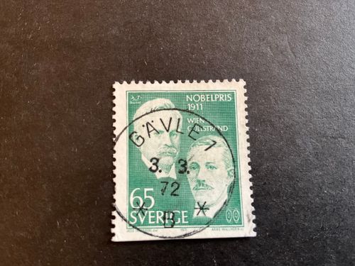 Nobelpris 1911 facit nr 752 B2 lyxstämplat GÄVLE 1