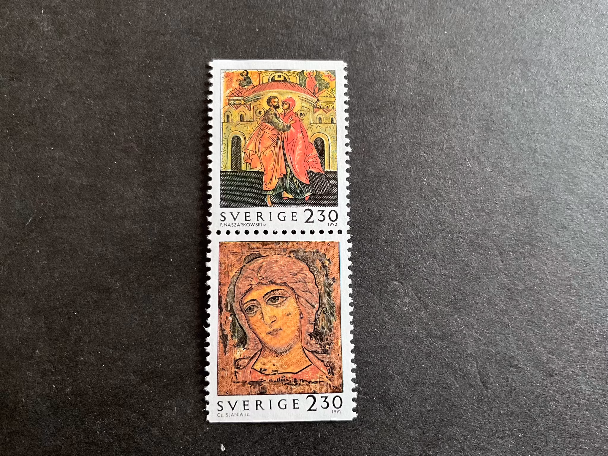 Julpost 1992 facit nr 1767 SX postfriskt par